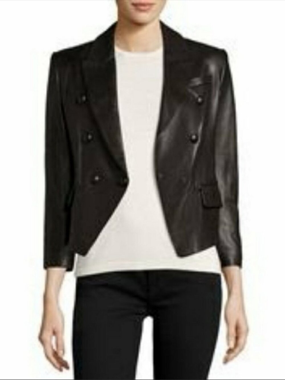 NWOT Womens Bagatelle City Black (Item- 300) Cropped Moto Leather Jacket S
